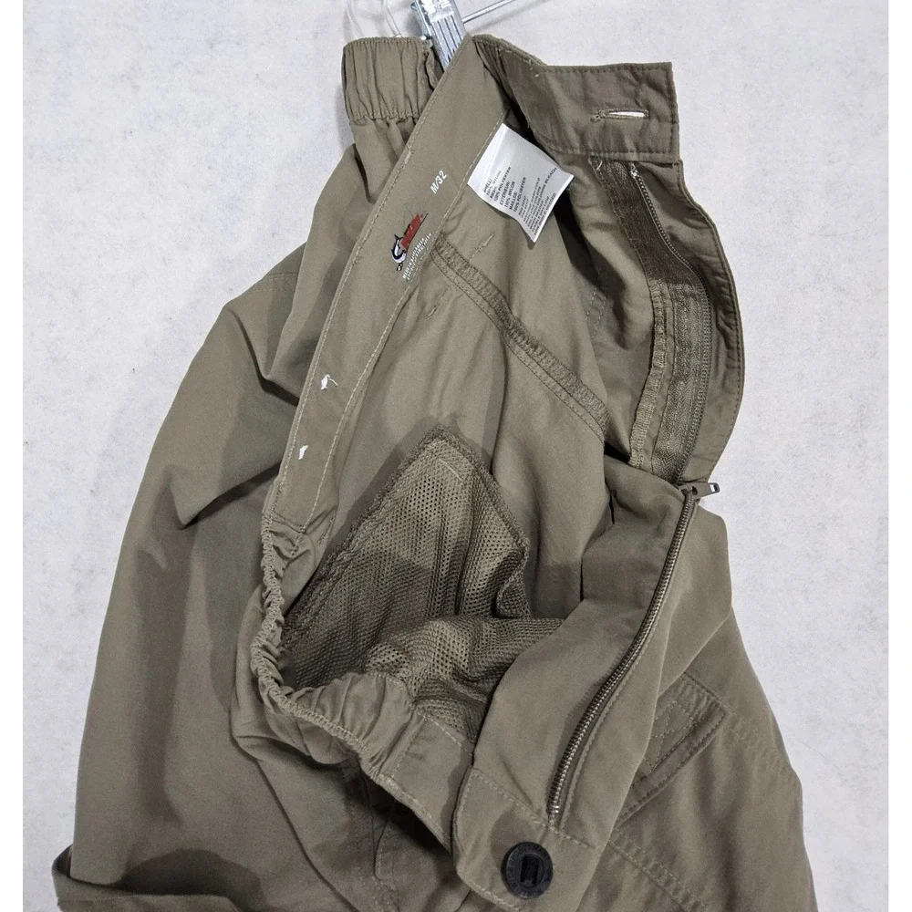 World Wide Sportsman Shorts Mens M 32 Convertible Cargo Pockets‎ Khaki Brown